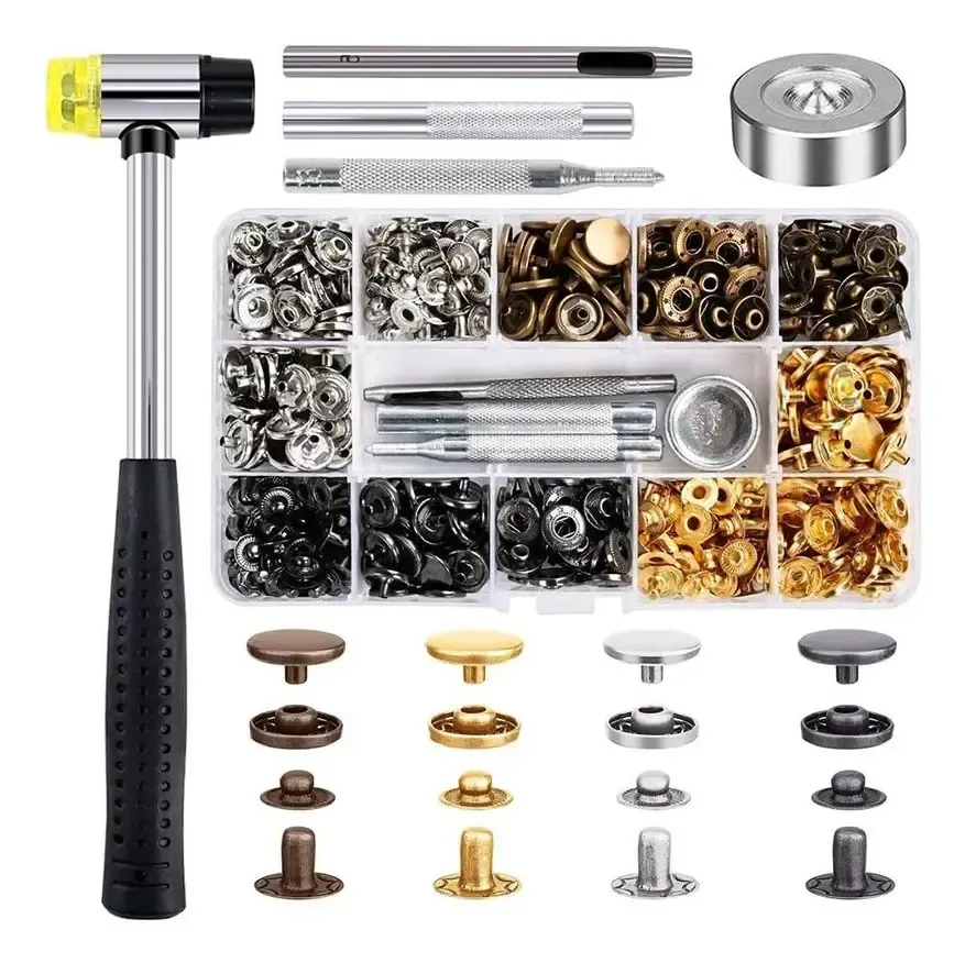 Conjunto de broches de metal com ferramentas de broches de costura