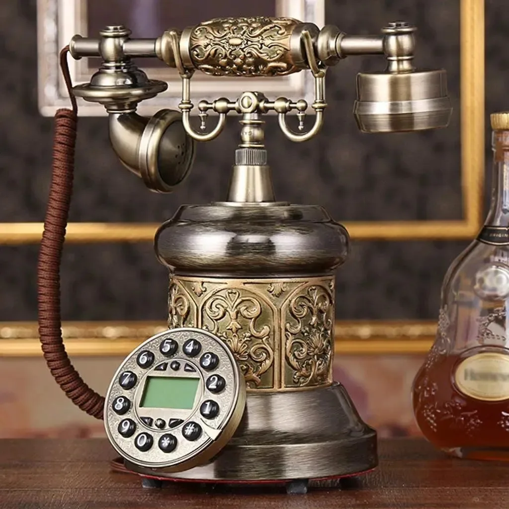 Telefone antigo Cmjsgg, estilo pastoral europeu retrô, telefone fixo familiar, telefone antigo