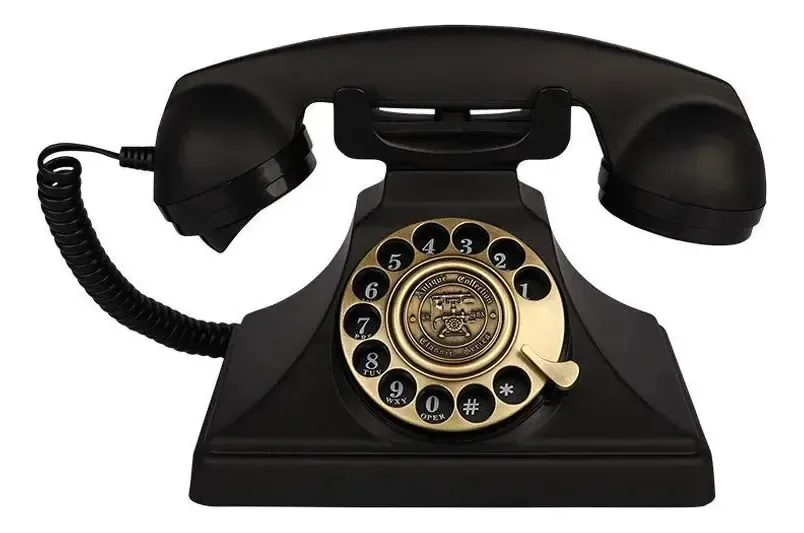 Telefone com fio retrô Cmjsgg, telefones decorativos com função de discagem rotativa para casa e escritório.