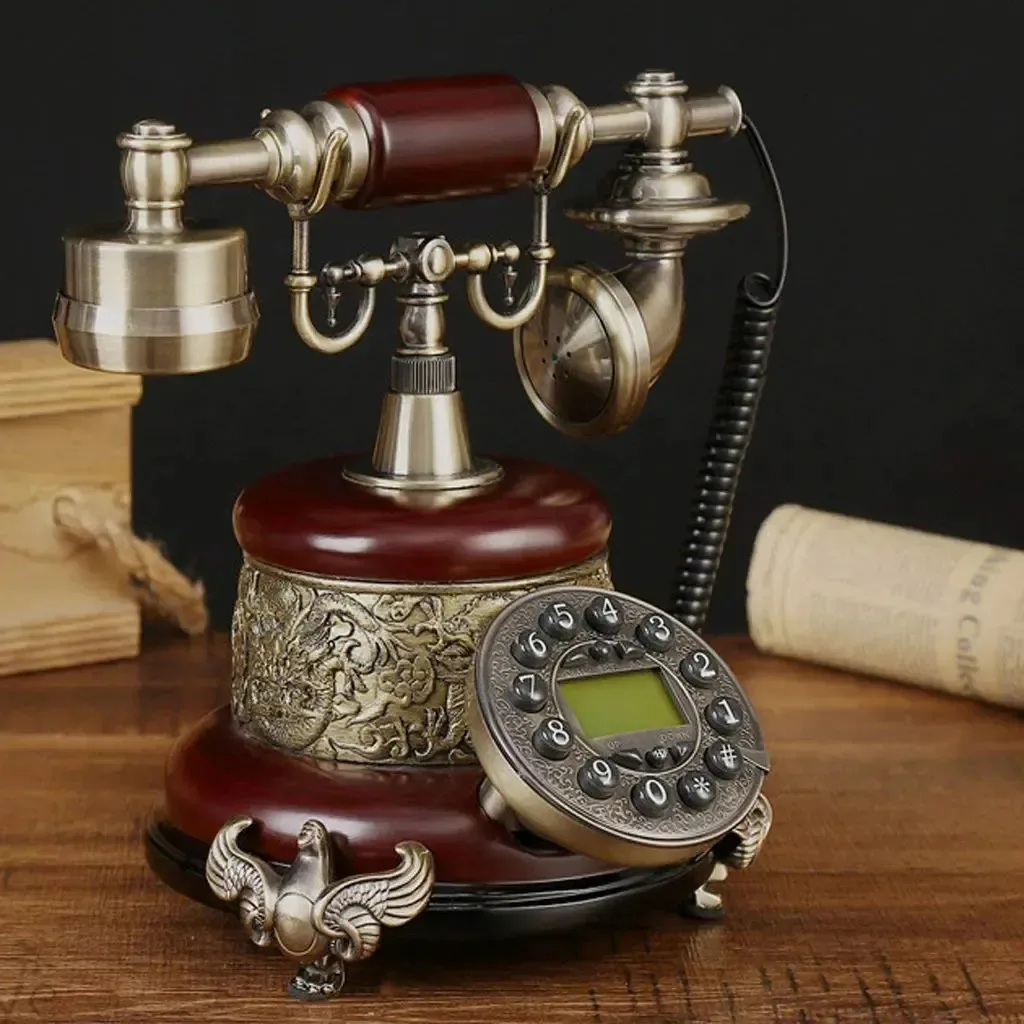 Cmjsgg Telefone antigo europeu pastoral retrô Telefone fixo familiar