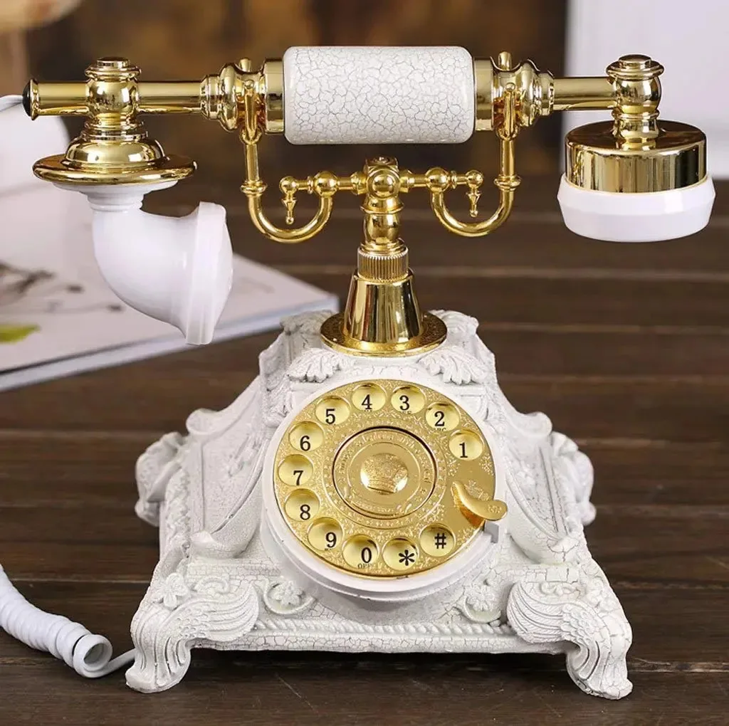 Assento telefônico fixo Cmjsgg European Retro Telephone Home Vintage Antique Creative