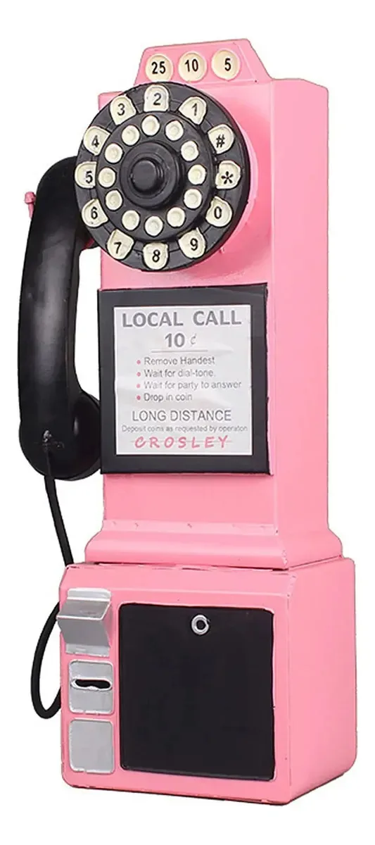 Telefone a cabo Cmjsgg, telefone vintage montado na parede/modelo de telefone retrô, decoração criativa de parede de telefone fixo para escritório, bar e cafeteria