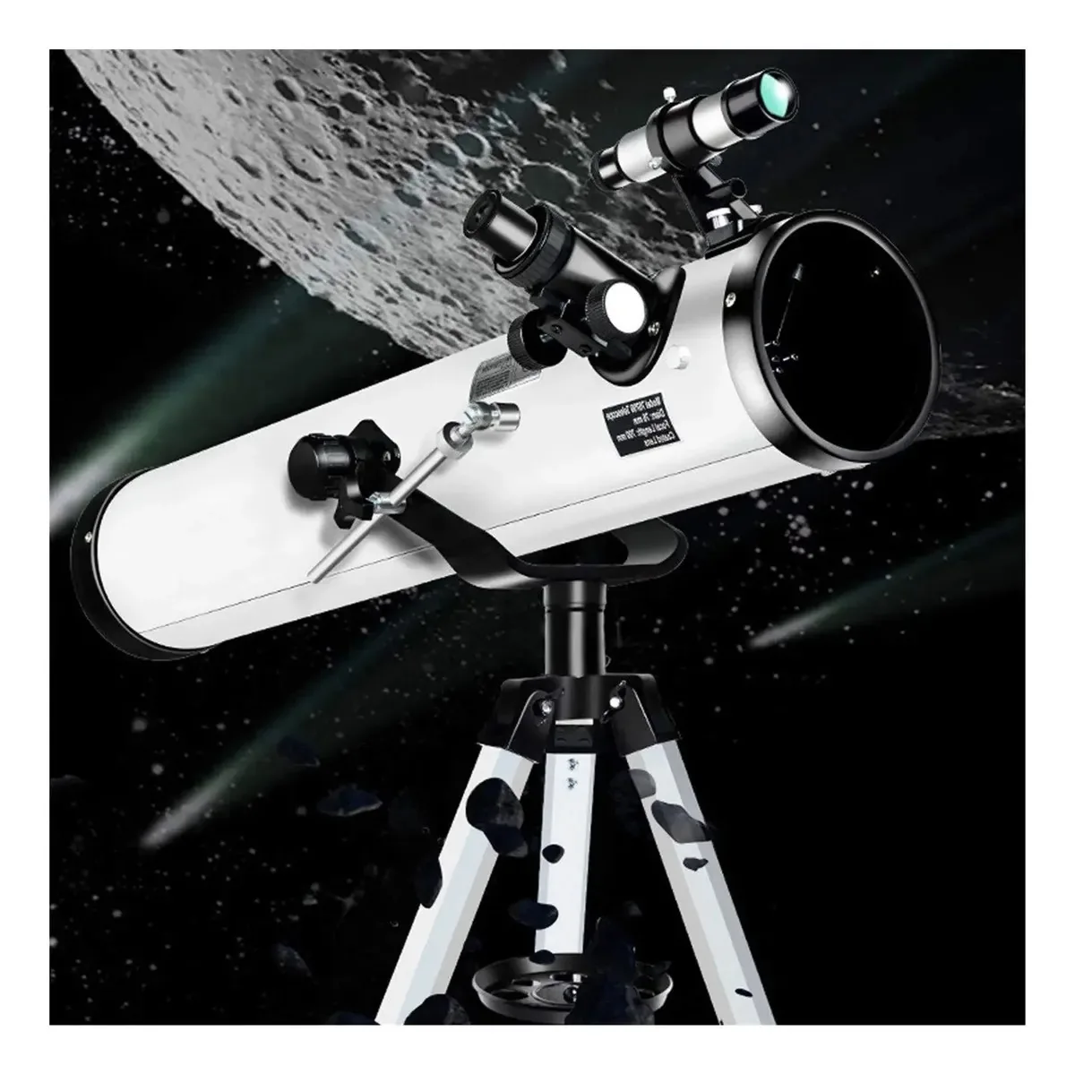 Telescópios de 114 mm para iniciantes em astronomia, telescópio astronômico, telescópio de viagem portátil para iniciantes, crianças e adultos com suporte telescópico de alumínio (cor: pacote 1)