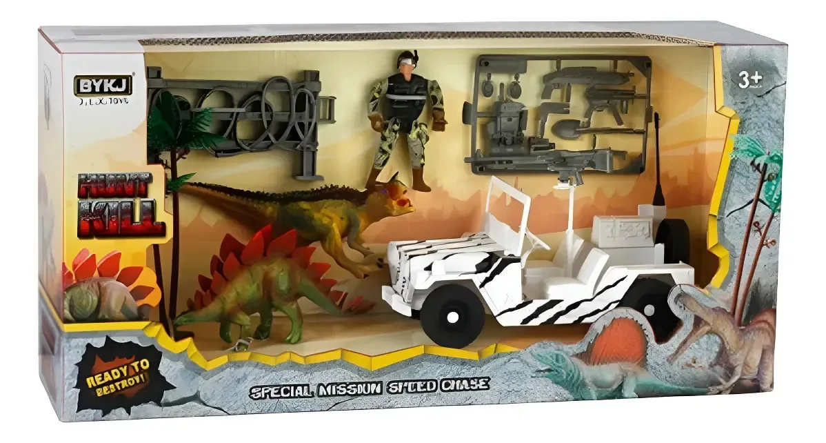 Dinossauros 1 Figura 1 Veículo + Acessórios brancos