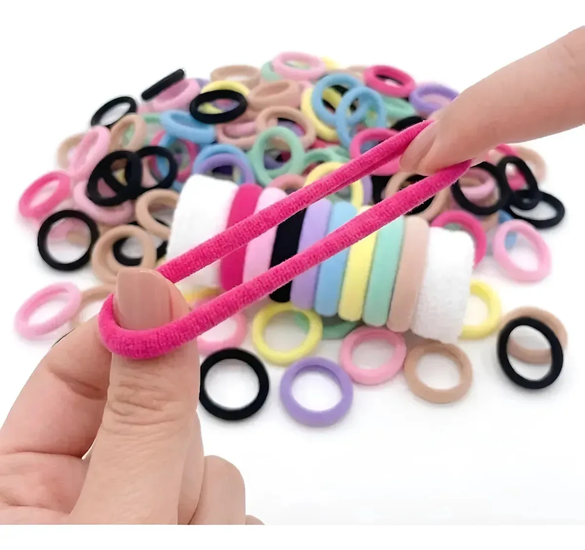 Kit 50 Elásticos Xuxinhas Mini Infantil Feminino Lembrinks Kit 50 Xuxinhas Coloridas