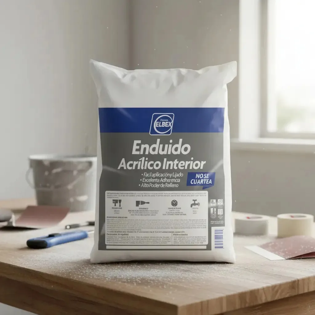 Massa endurecida para construção Elbex Enduido Interior 1 quilo com acabamento fosco para interior x unidade