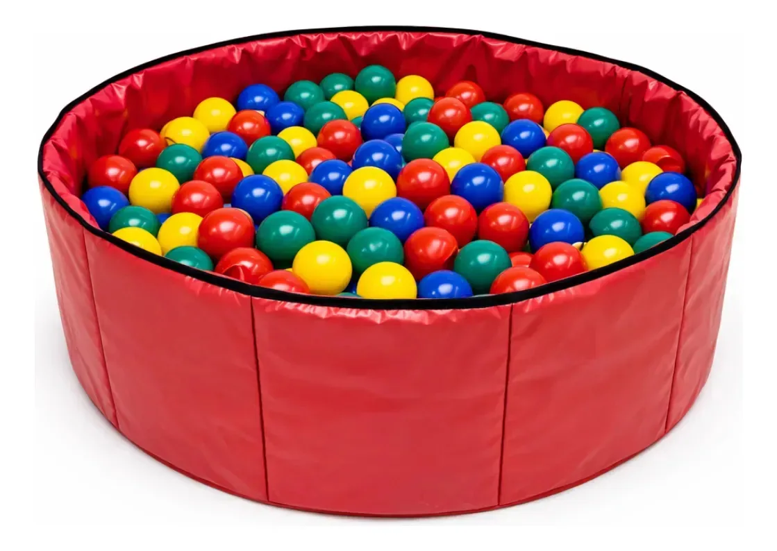 Mega Piscina De Bolinhas Circular Infantil Colorida Vermelho