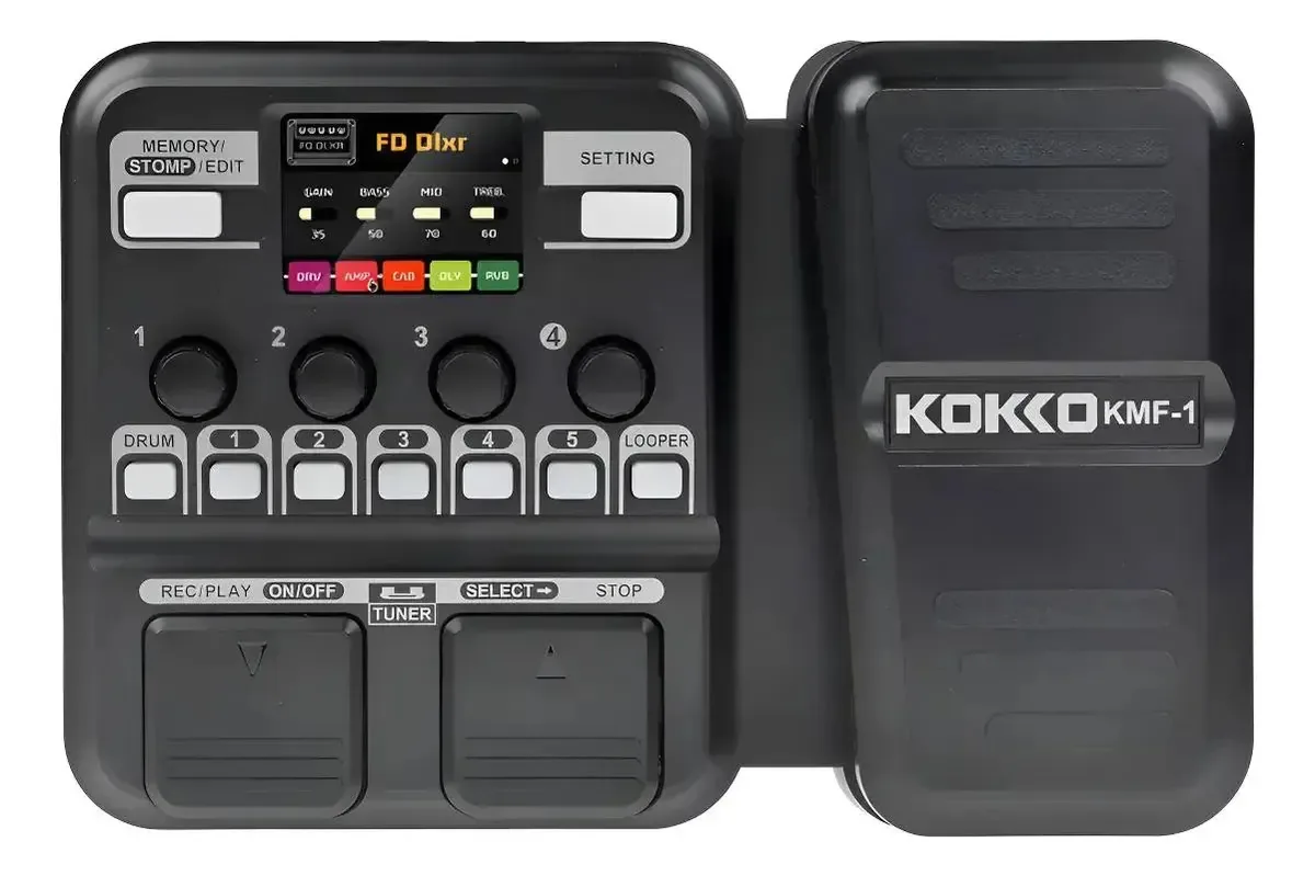 Pedaleira Multi-efeitos Kmf-1 18 Efeitos Guitarra Elétrica Preto