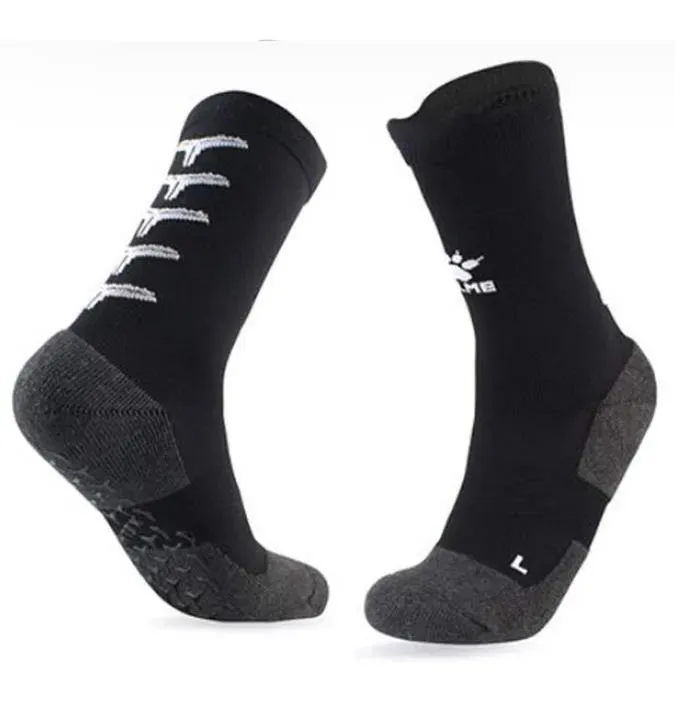 Meias de futebol antiderrapantes para adultos Kelme-uy Single Black Quality