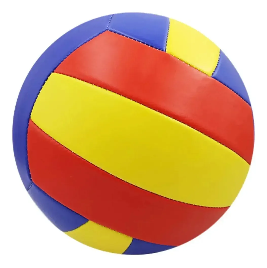 Equipamento de voleibol ao ar livre T Tooyful tamanho 5 Equipamento recreativo de borracha de PVC macio, estabilidade para treinamento de jogos de praia - vermelho, amarelo, azul