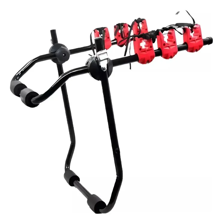 Suporte de bicicletas para 3 bicicletas para todos os veículos Gti preto e vermelho