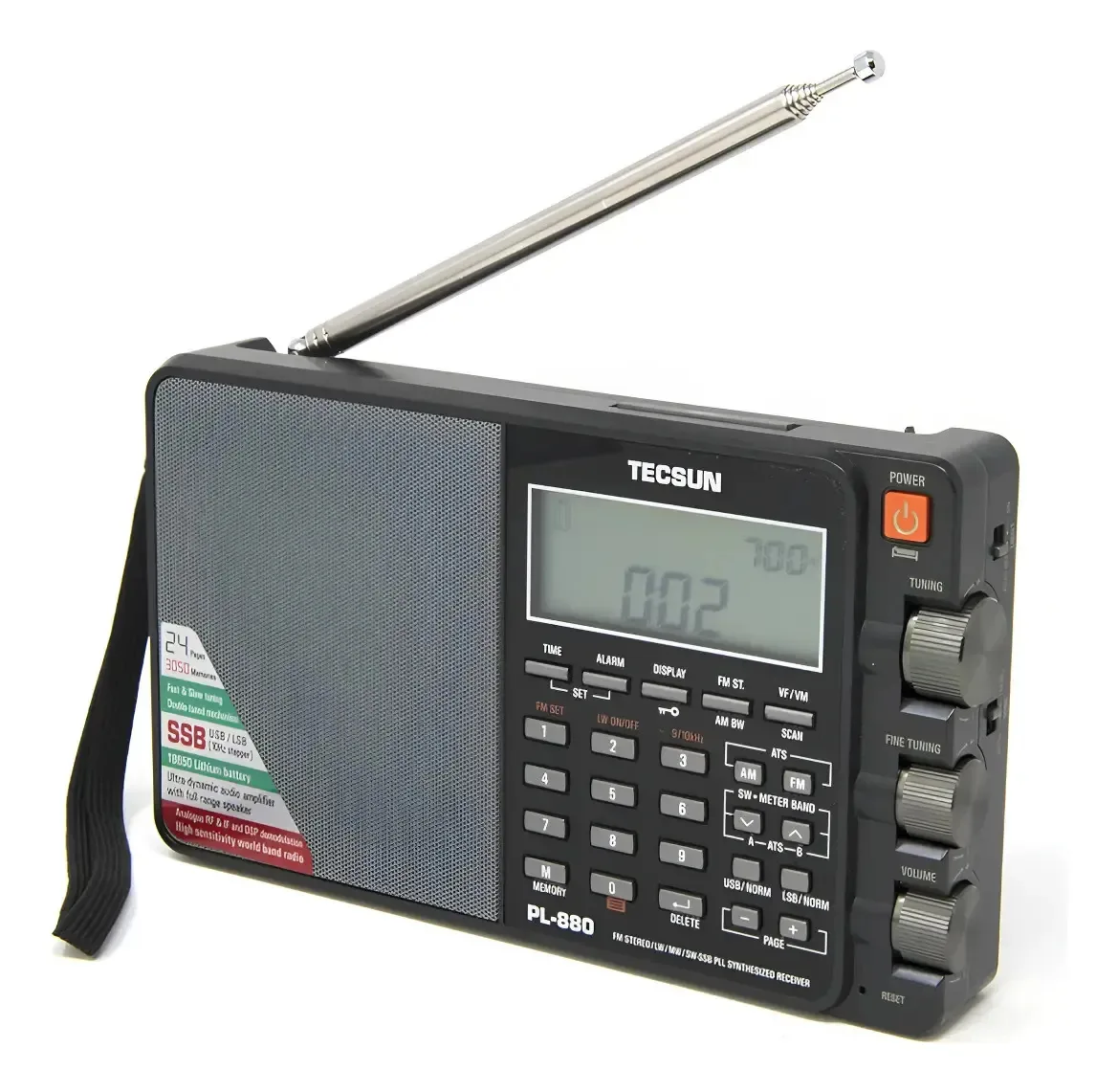 Rádio Portátil Digital Tecsun Pl880 AM/FM/SW Ssb