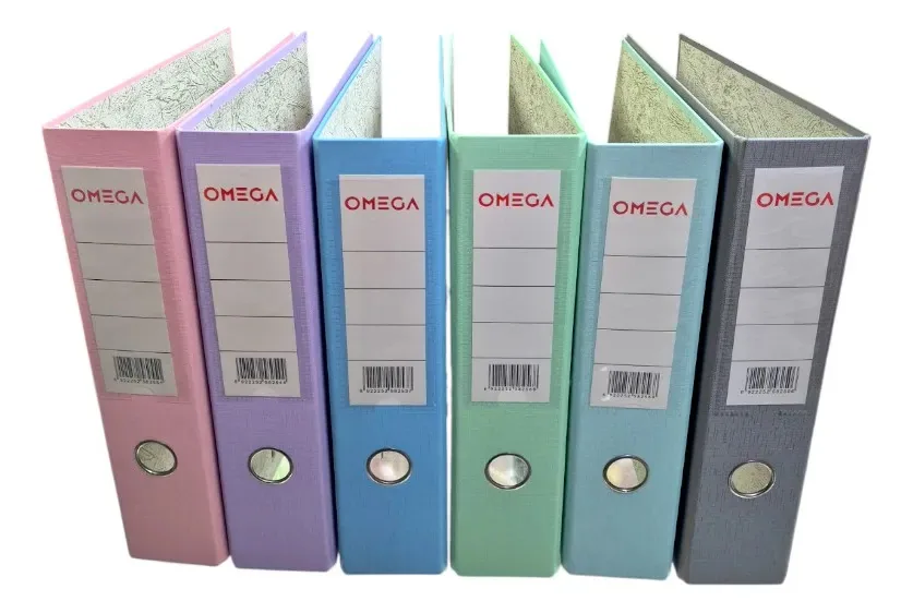 Bibliorato Omega Plastificado com Espinha Larga A4 Azul Pastel