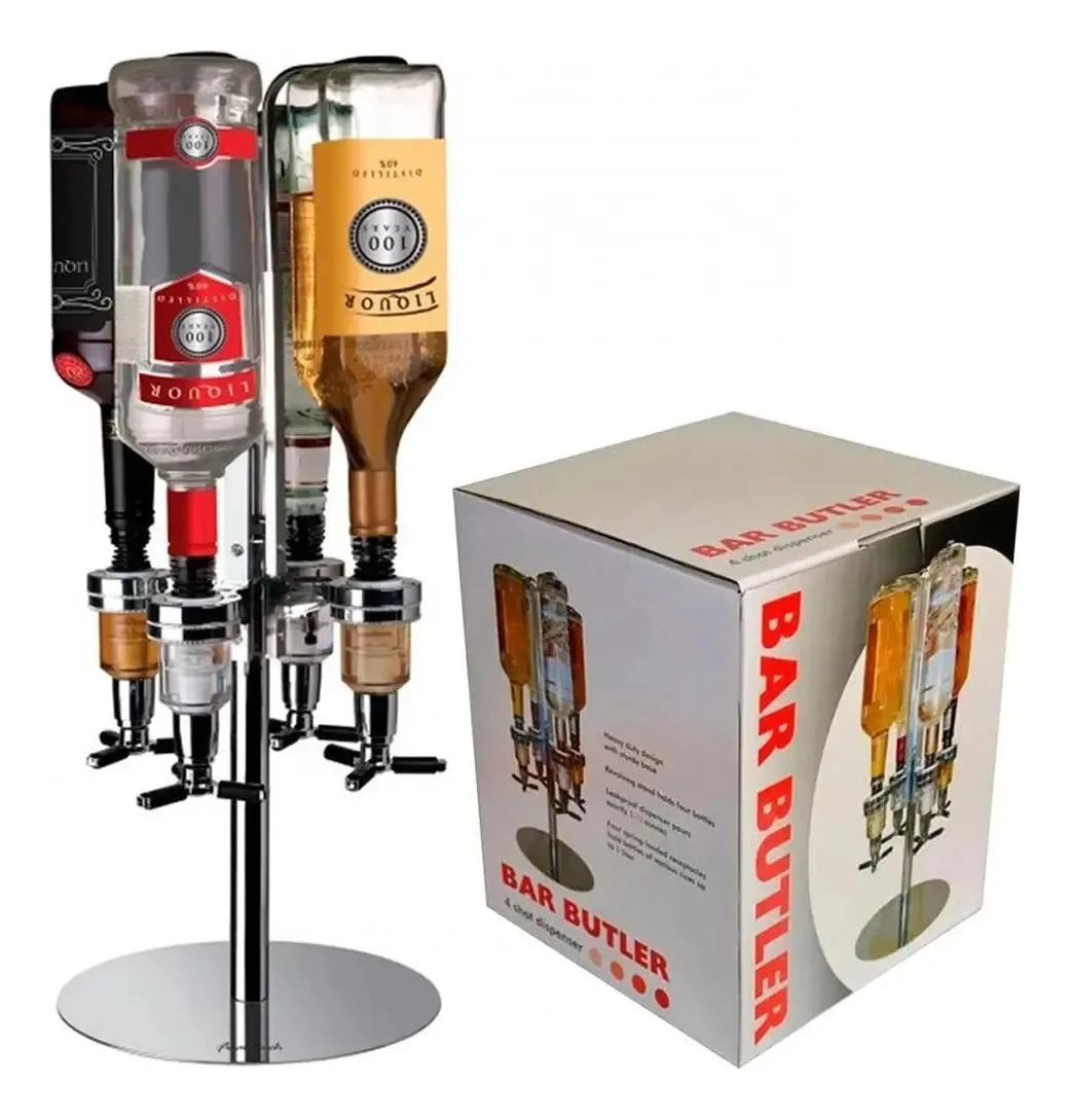 Dispenser Bebidas Giratorio Porta 4 Garrafas Dosador Suporte