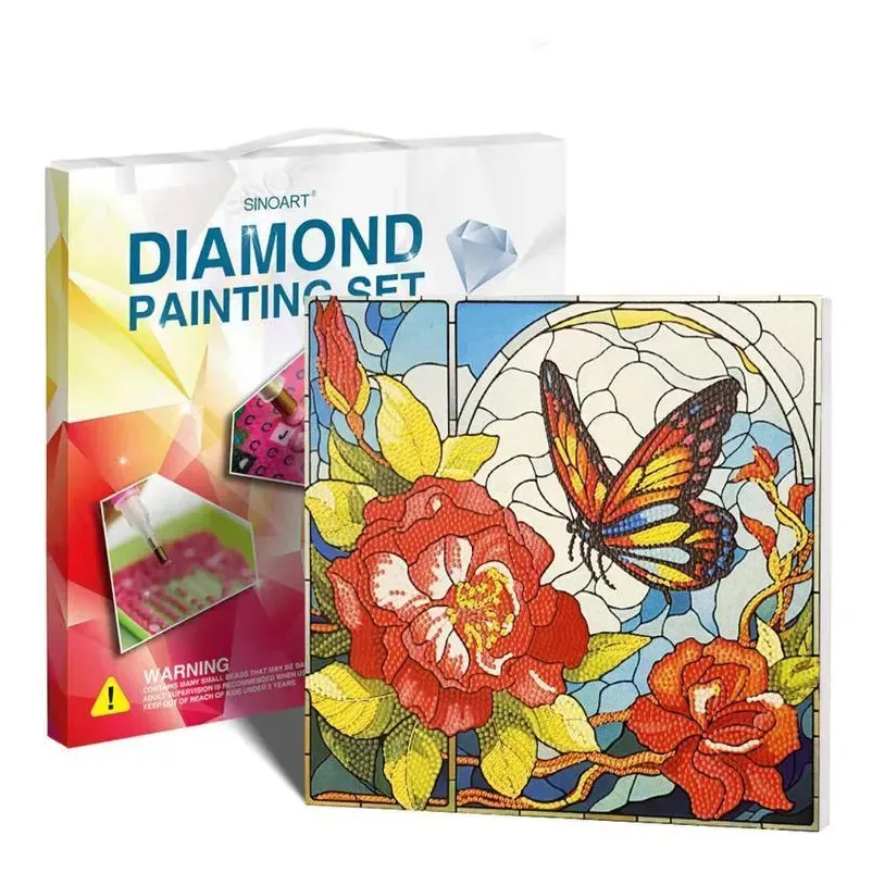 Kit Pintura Diamante Borboleta no Jardim 30 x 30 cm – Sinoart
