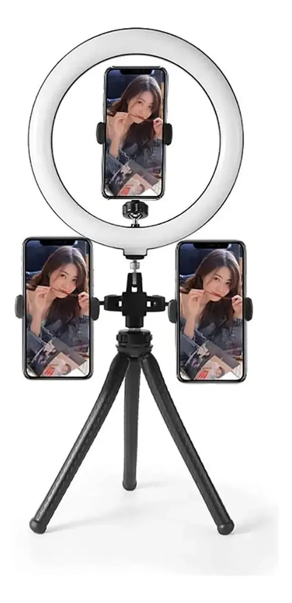 Anel de luz Caffia com suporte para tripé/suporte para telefone/controle remoto