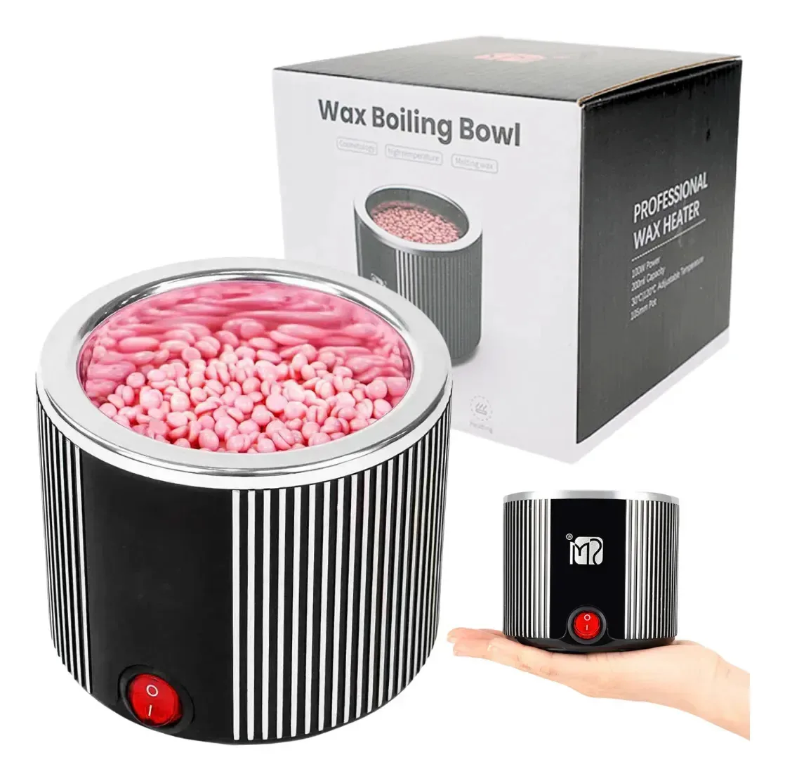 Aquecedor de cera depilatório preto Wax Melter Mini Bowl