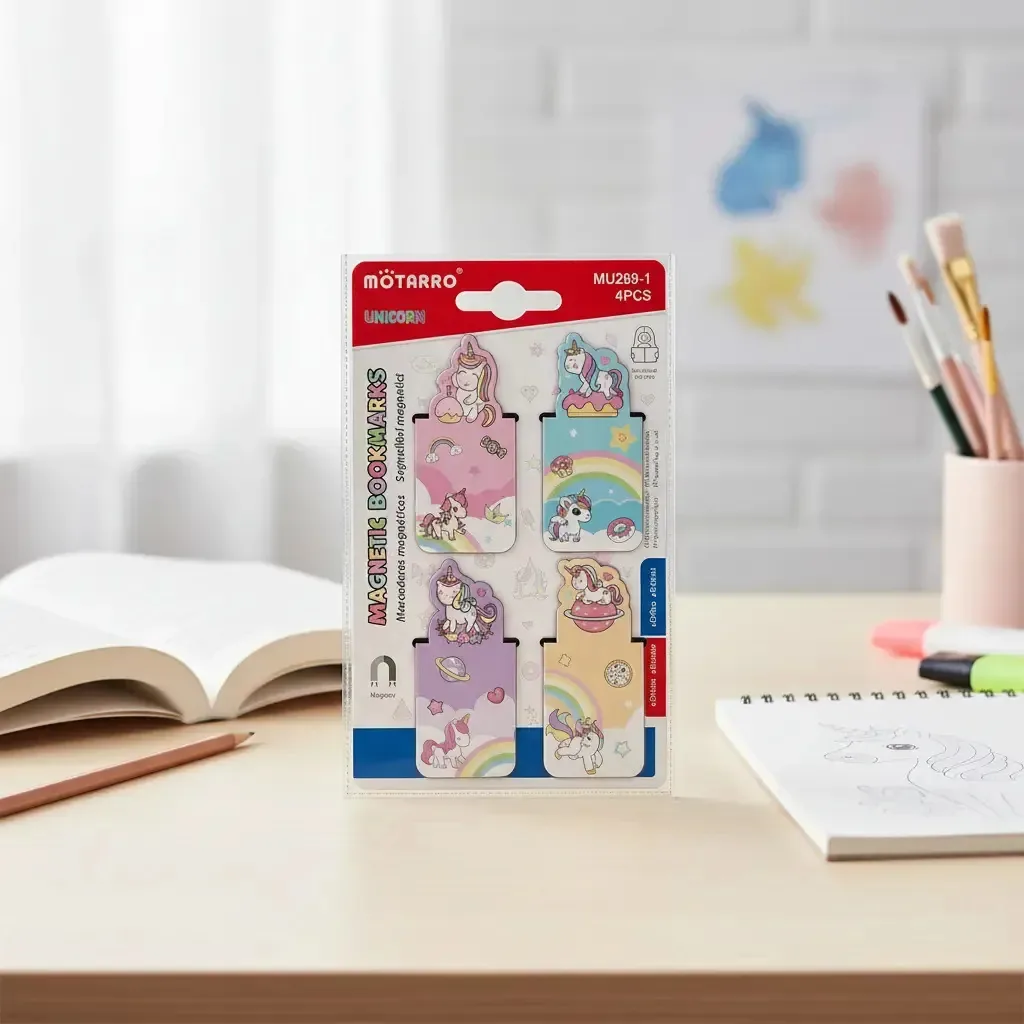 Marcadores magnéticos para livros infantis (conjunto de 4 unidades) Unicórnios coloridos