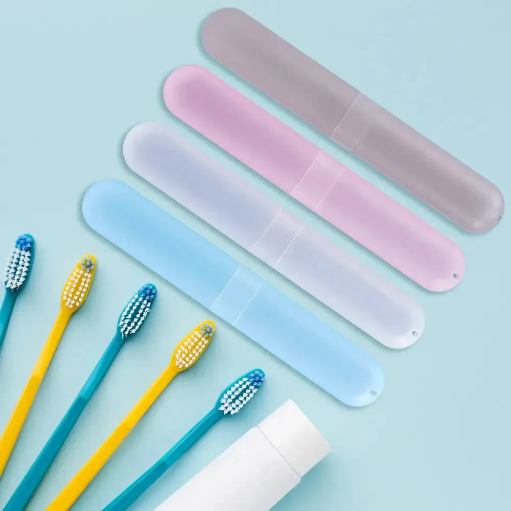 Conjunto de porta-escovas de dentes portátil Miniso, 4 peças de plástico multicolorido