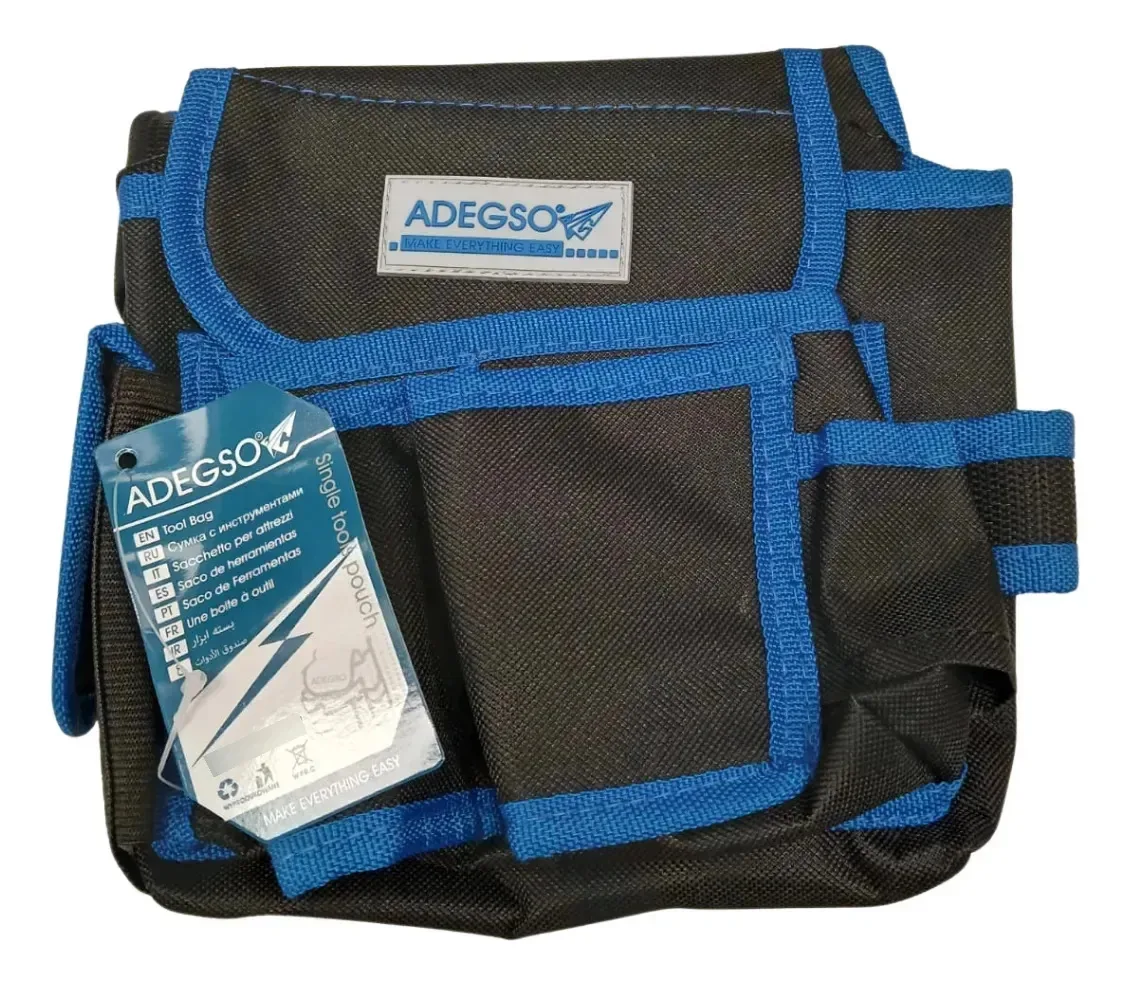 Estojo porta-ferramentas Adegso de 8 bolsos Ad60017 azul e preto
