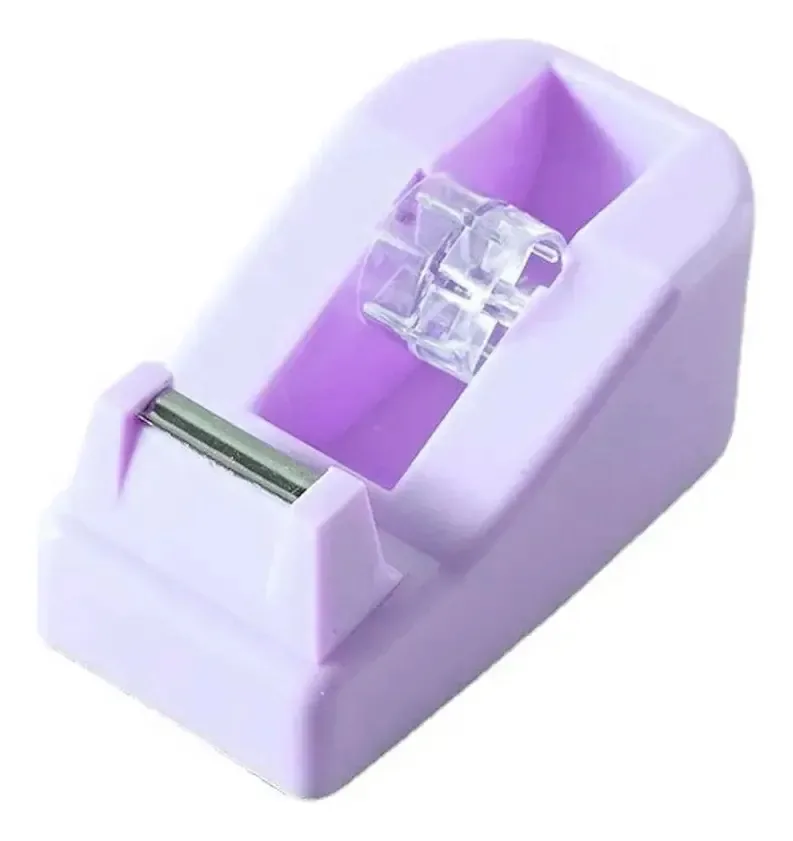 Dispensador de fita adesiva de mesa, base antiderrapante, cor violeta