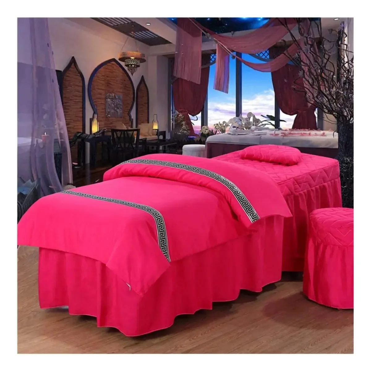 Saia de cama de massagem Lazo Beauty Salon, capa de beleza de cor sólida, beleza, beleza, massagem, massagem, massagem, 60 x 180 cm (24 x 71 polegadas)