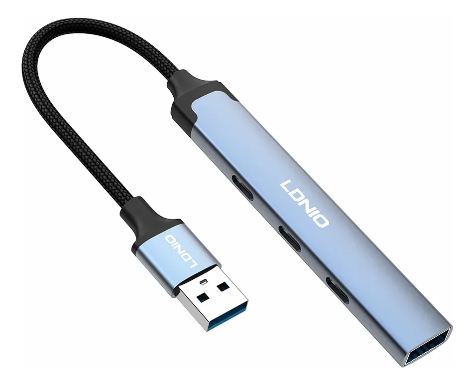 Hub Usb Ldnio Usb 3.0 P/usb C 5gbps Notebook Alumínio
