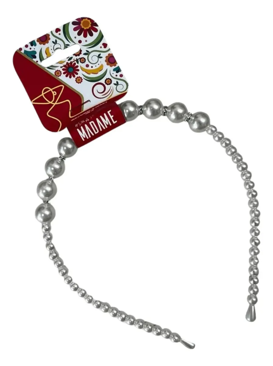 Tiara Plástica C/ Perolas