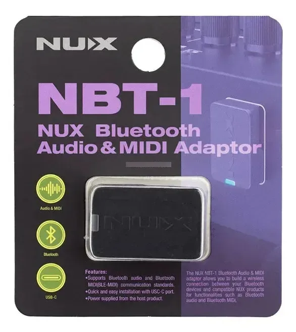 Adaptador de áudio e midi Bluetooth Nux Nbt-1 para equipamentos Nux