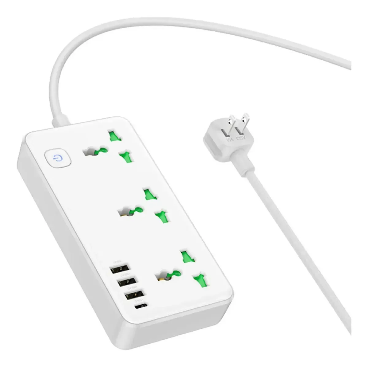 Carregador de extensão de tomada de energia Hoco 2500w White Quick Charge