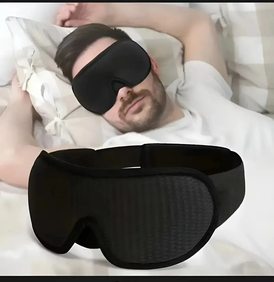Máscara de dormir 3D Máscara para olhos de viagem, preta noturna, colorida