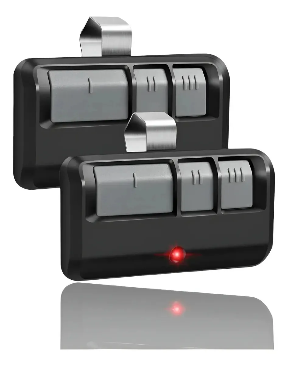 2 controles remotos, 3 botões para porta de garagem automática, cor preta