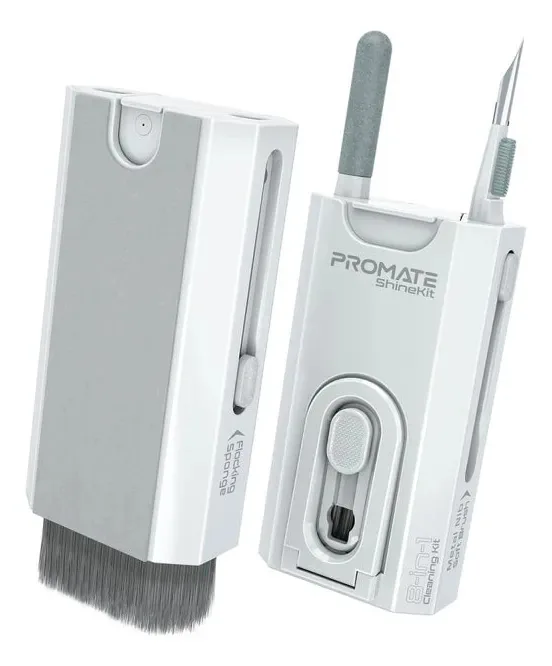 Kit de limpeza Promate Shinekit 8 em 1 com suporte