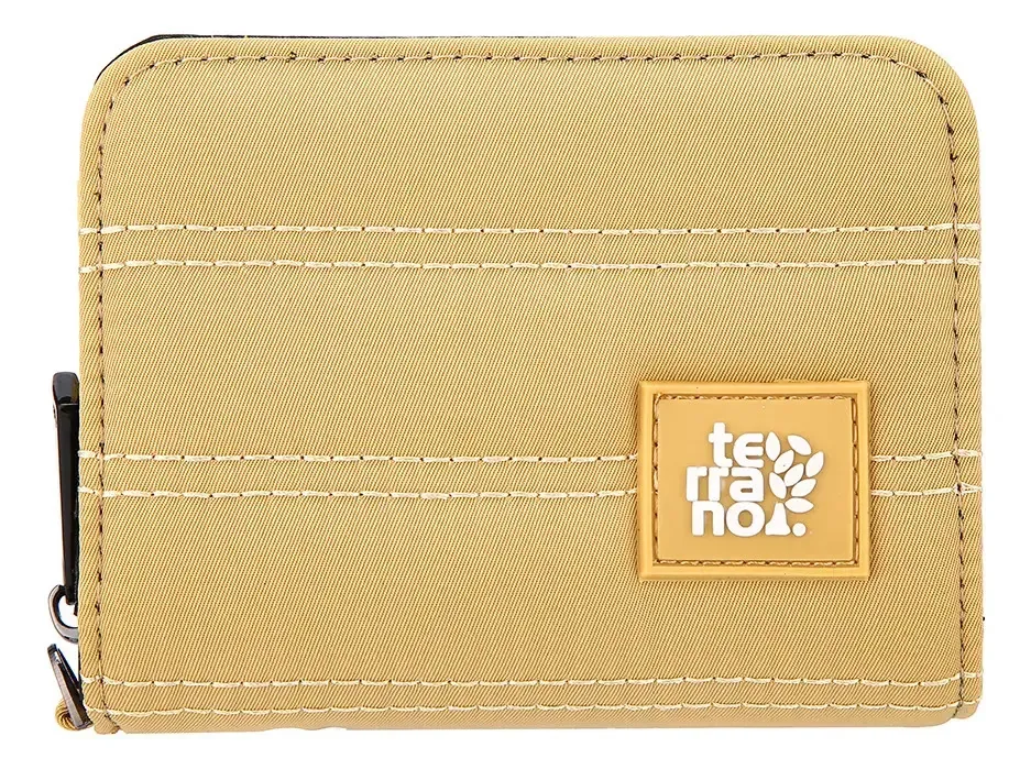 Porta-moedas Terrano Weekend com design Liso amarelo de lona