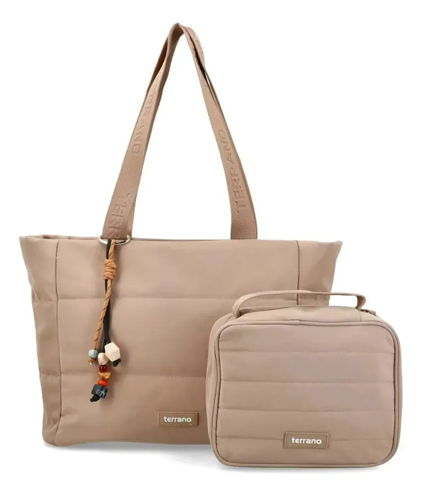 Bolsa de viagem e bolsa de higiene Terrano Beige