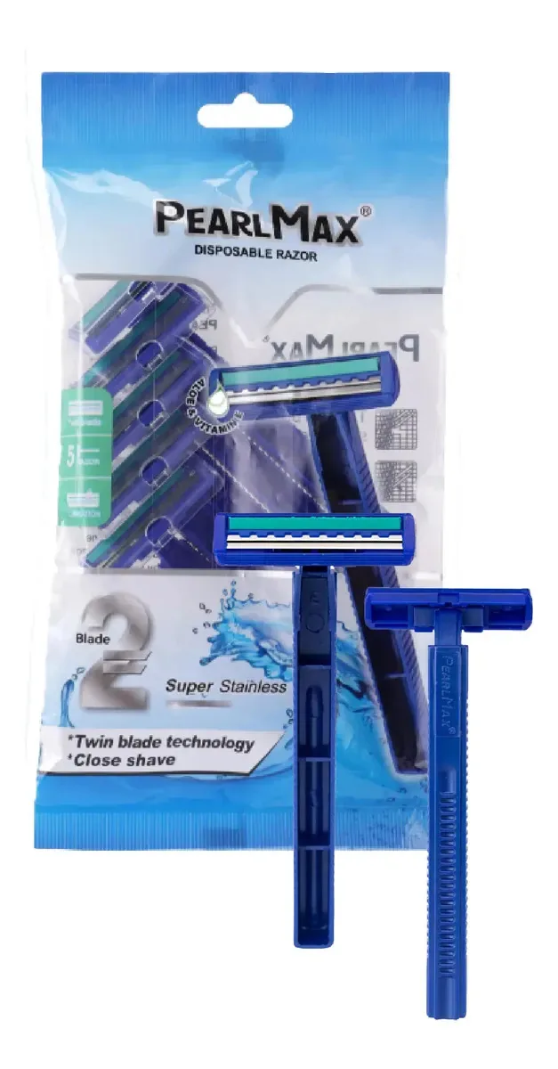 Aparelho Barbear Pearlmax 2 Laminas Kit Com 5 Unidades