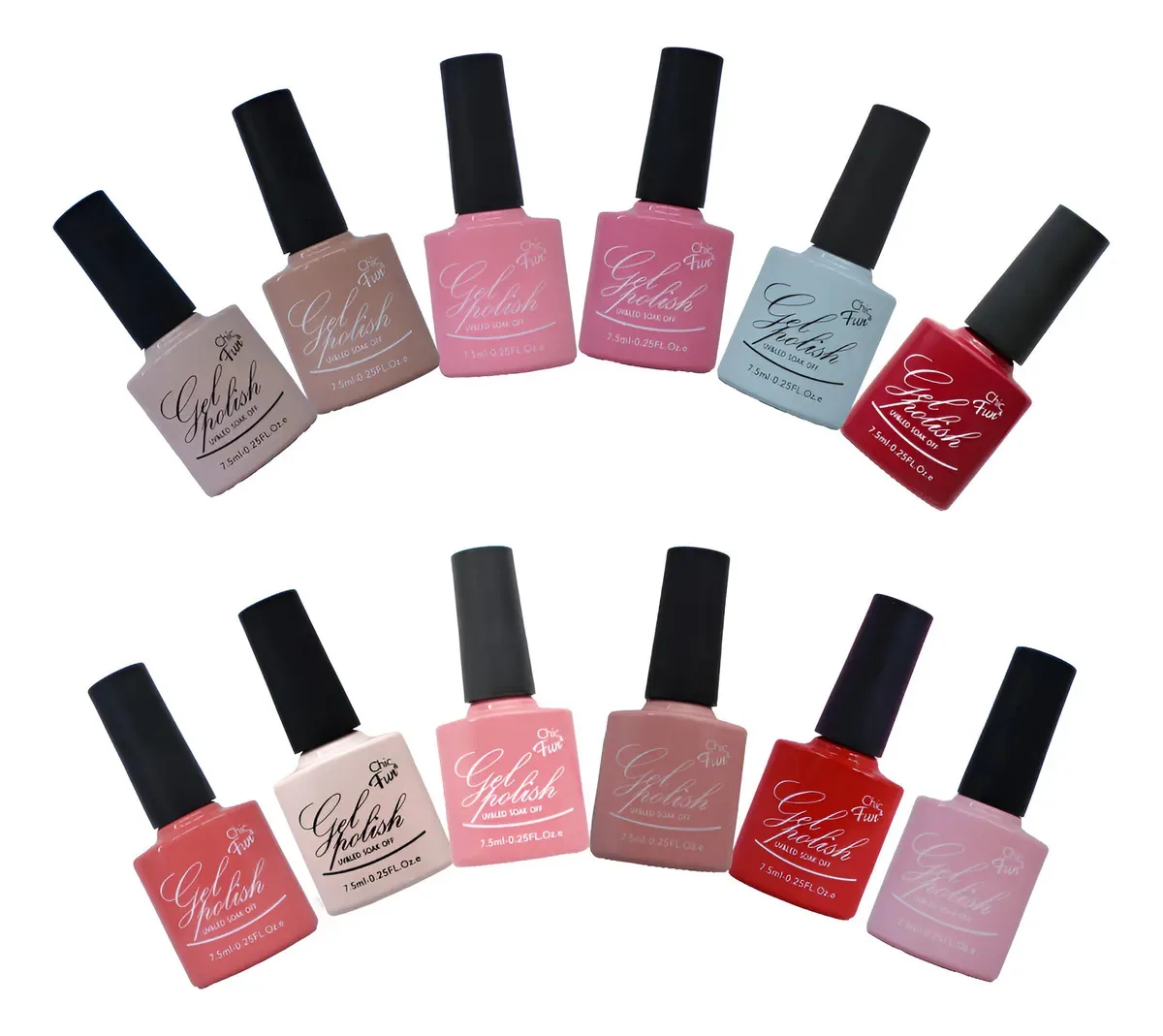 12 Esmaltes Em Gel Led Uv Unhas Acrigel Com Anvisa Pn-1202