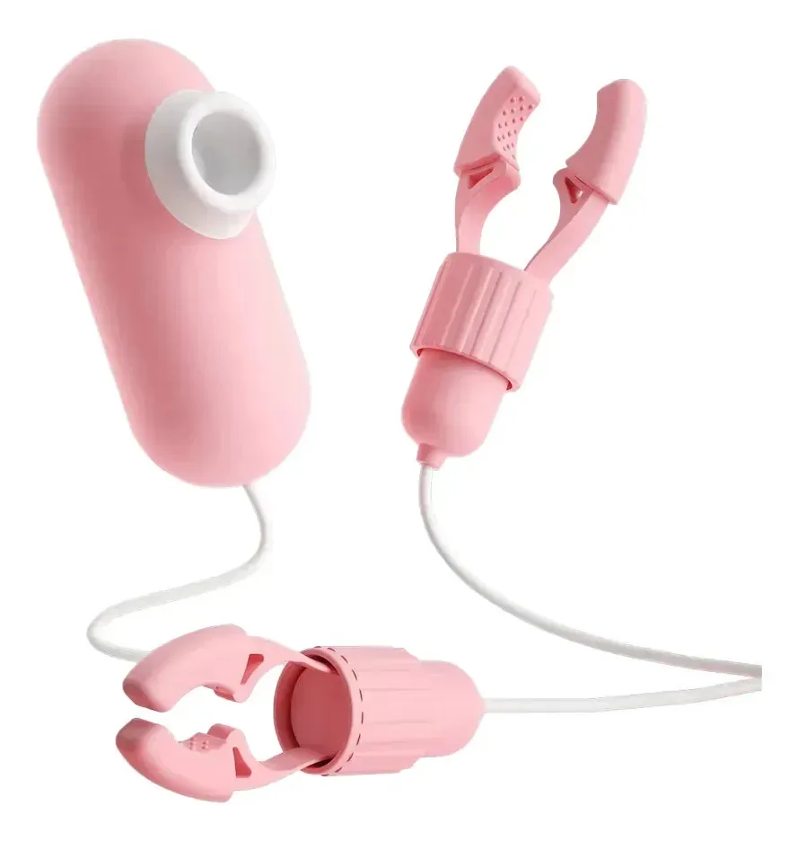 Prendedor De Mamilos Sugador Vibrador Estimulador Seios Rosa