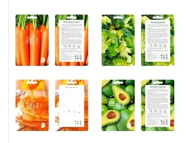 Máscaras faciais coreanas hidratantes marca Boen tipo de pele pepino