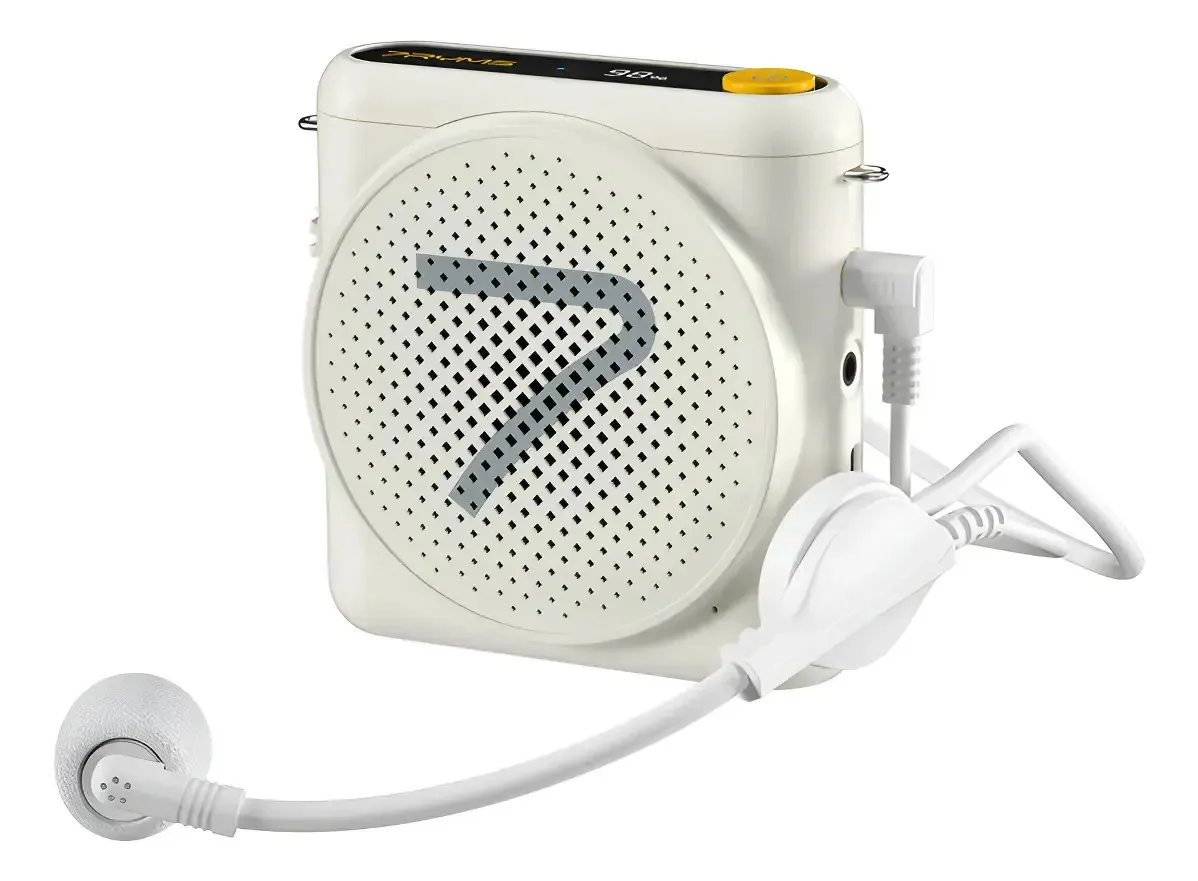 Amplificador de voz portátil 7ryms Wa1 Se para professores, cor branca