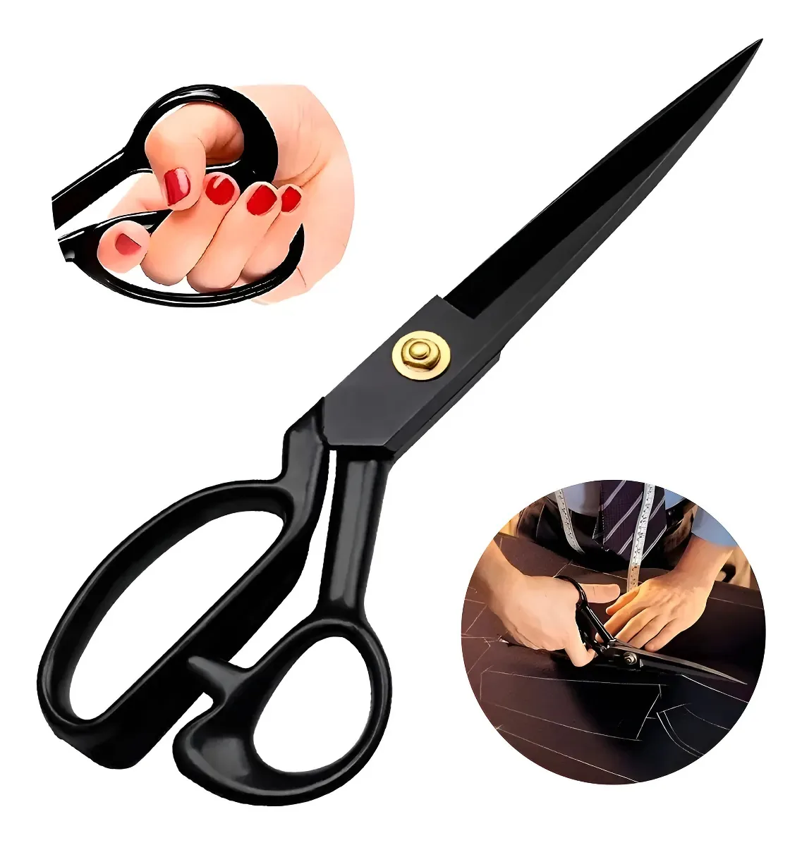 Tesoura Alfaiate Profissional Costura Tecido Grande 10 Pol Preto