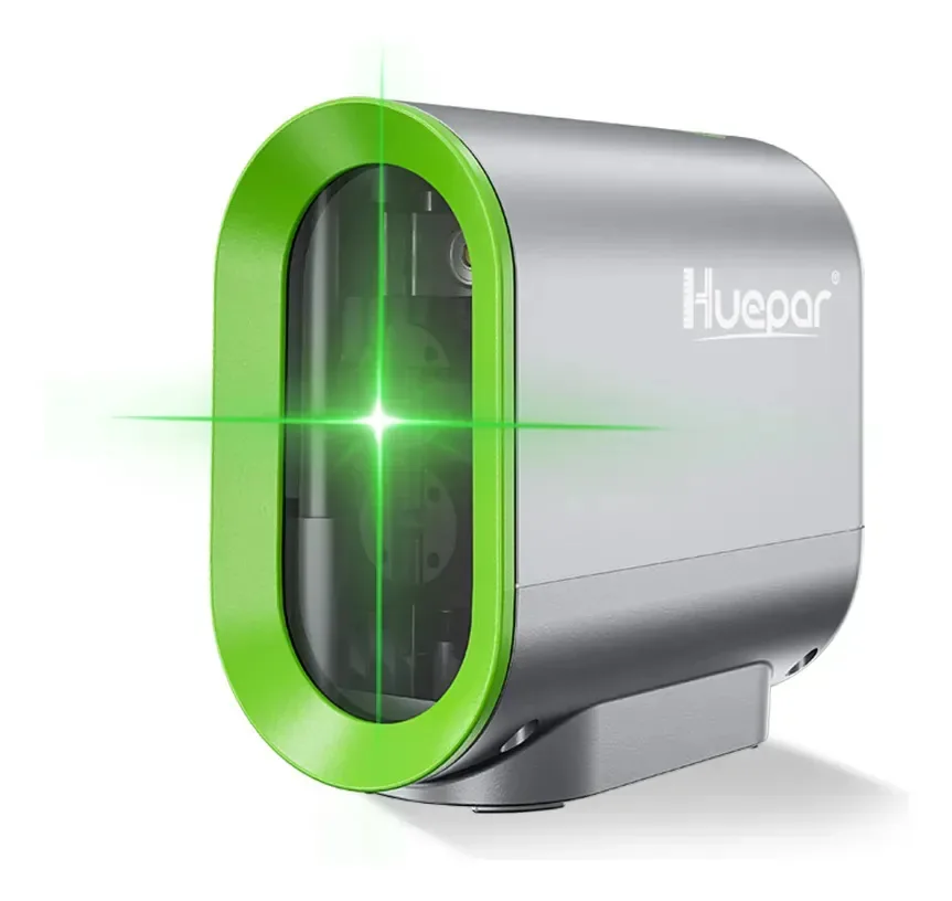 Nível A Laser Verde Profissional Huepar Y011g 2 Linhas Autonivelante Recarregável 25m Alta Visibilidade