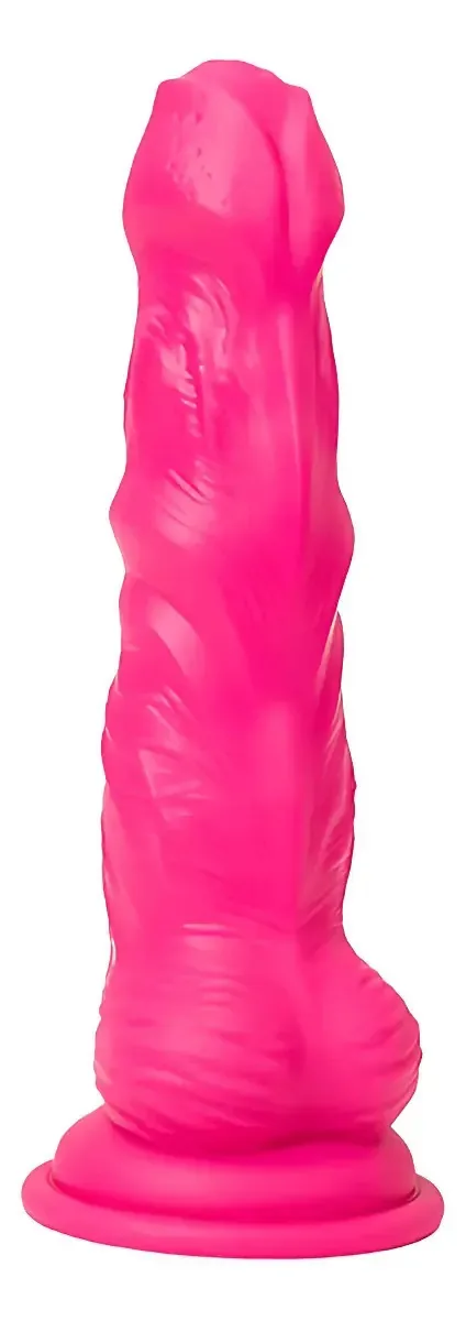 Dildo, vibrador com ventosa, bordas de silicone macio, 9, rosa
