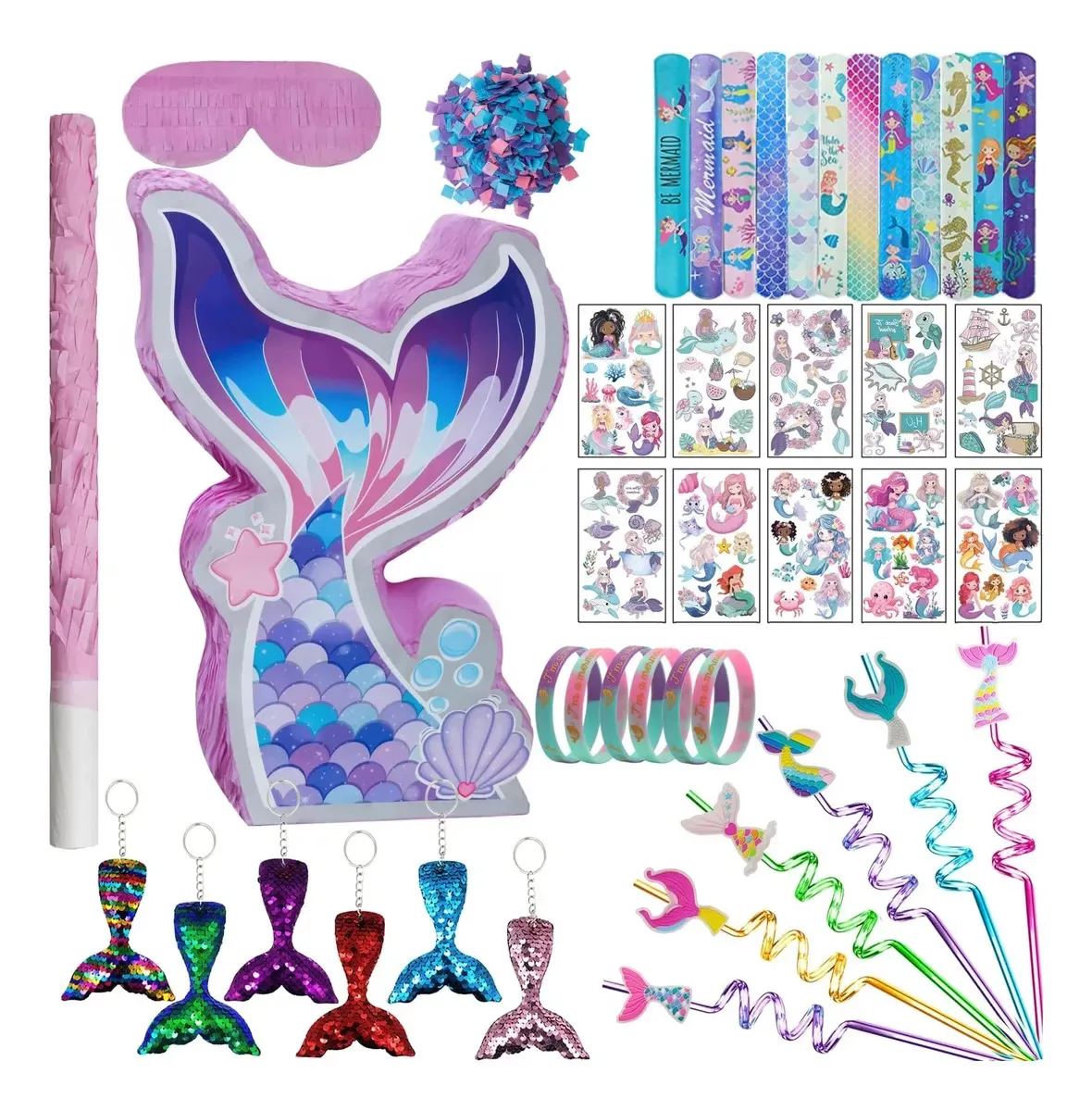 Conjunto Figepo Mermaid Piñata, Party Memories Of C. Other Cardboard Girl