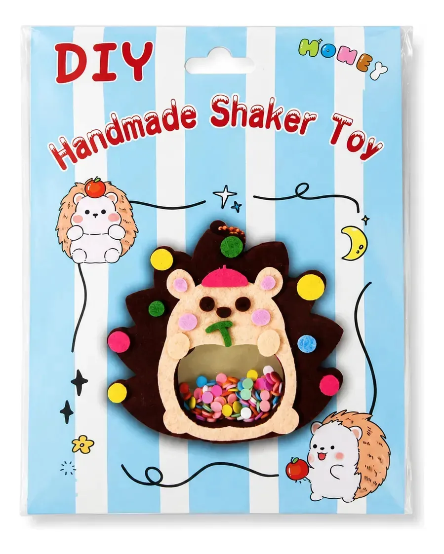 Kit Diy Brinquedo Shaker Em Feltro Infantil Artesanato Fofo Amarelo