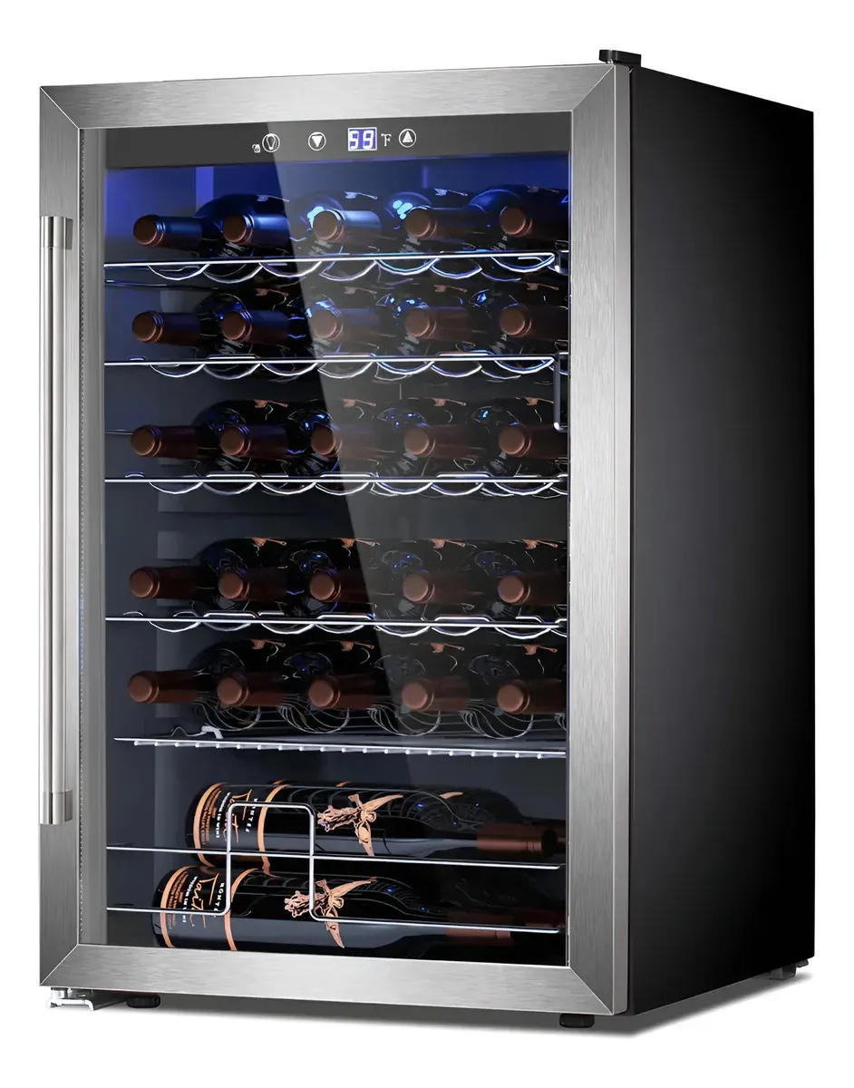 Refrigerador de vinho elétrico de 4,4 pés cúbicos, gabinete