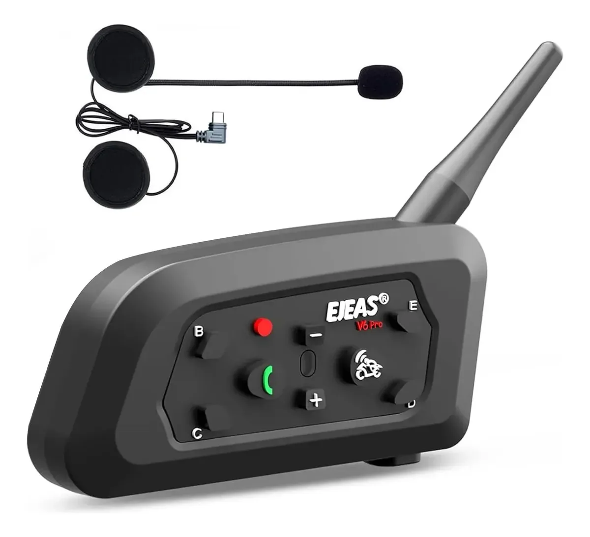 Intercomunicadores para motos Ejeas V6 PRO color preto por unidad