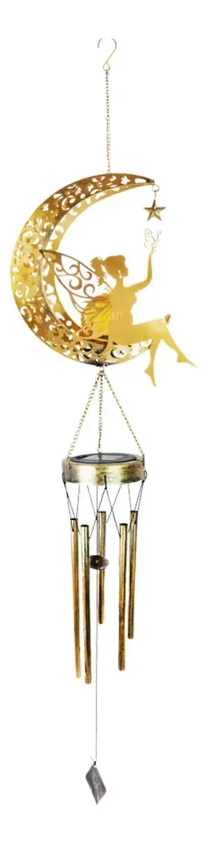 Carrilhão de vento Patiocrafts Hanging Angel Callers com luz decorativa para jardim, varanda, pátio externo, carregamento solar, ignição automática, impermeável, decoração de terraço doméstico Ip65