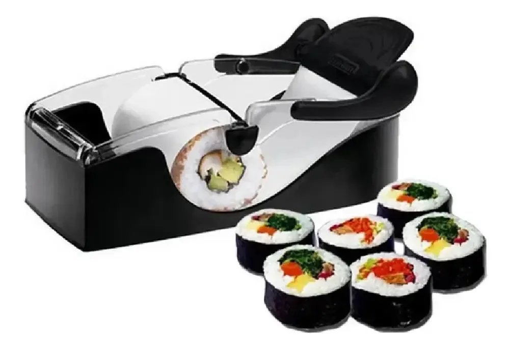 Kit Sushi Em Casa Suporte Enrolar Maquina Manual Hot Roll