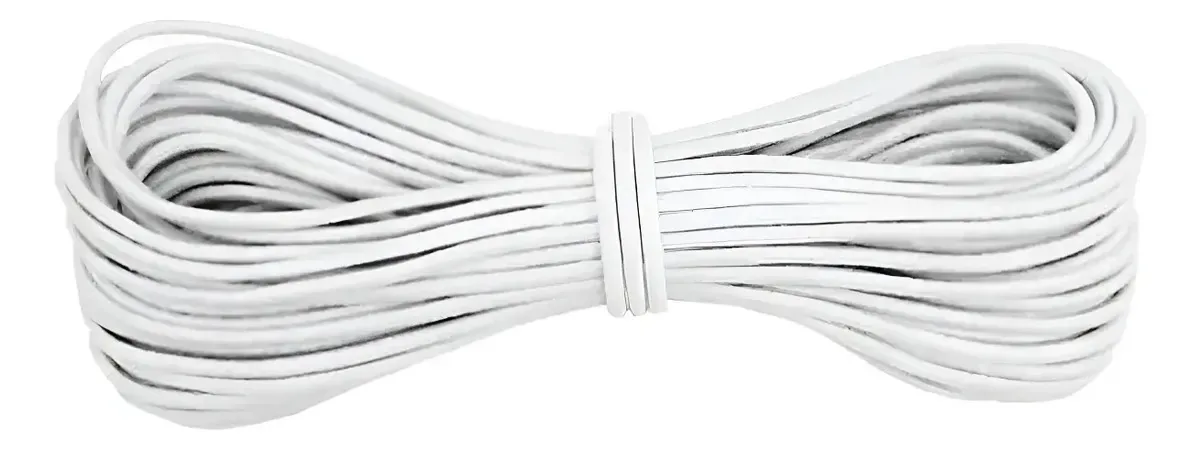 Elástico Roliço Para Artesanato E Agendas 10 Metros 2,5mm Liso Branco